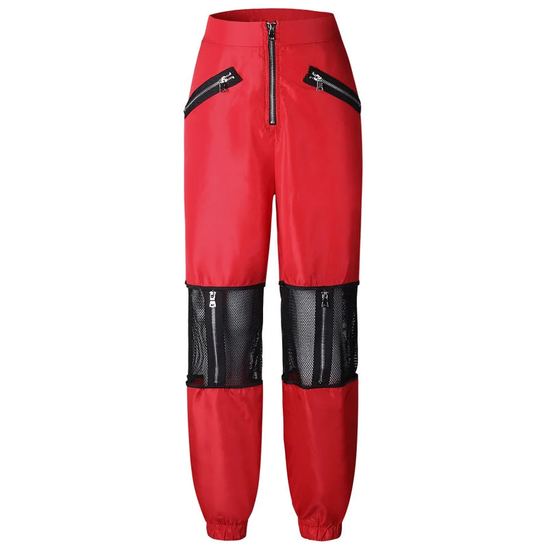 Red Loose Mesh Pants