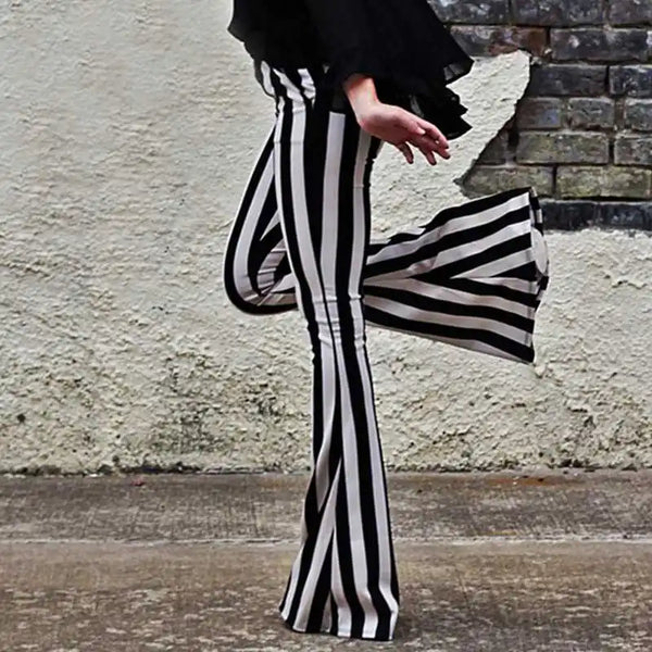 Elegant Black Vertical Striped Pants