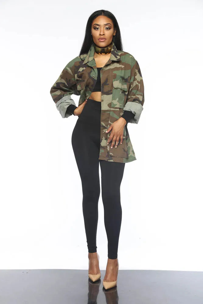 Green Camo Long Jacket