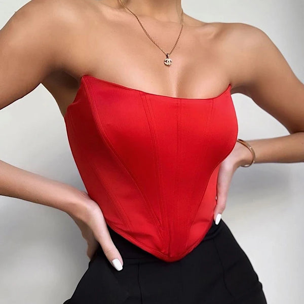 Velvet Sexy Corset Crop Top