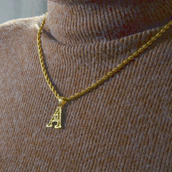 The Gold Rope Chain with Letters