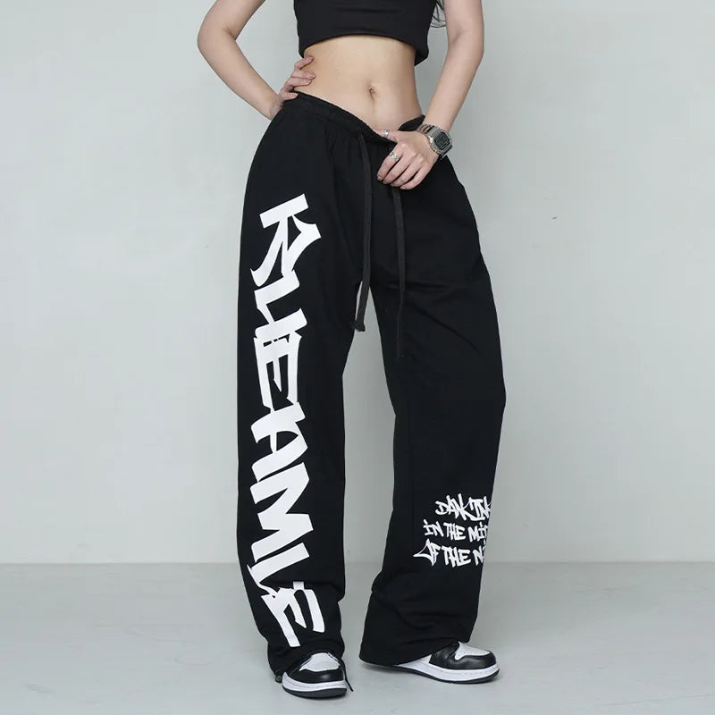 Hip Hop Style Printed Letters Pants