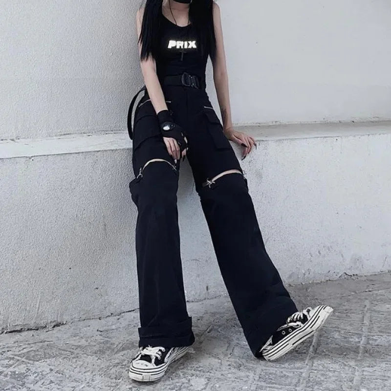 Oversize Hollow Out Wide Leg Pants