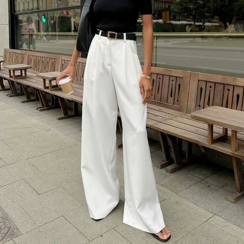 Chic White Wide Leg Pants