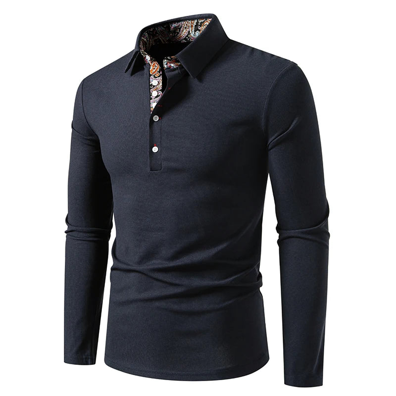 Plus Size Long Sleeve Polo Shirt