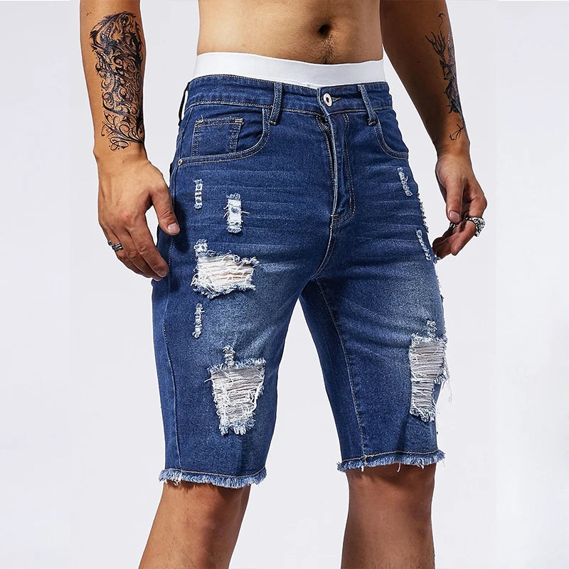 Ripped Denim Shorts