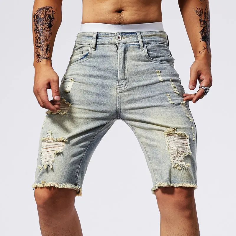 Ripped Denim Shorts