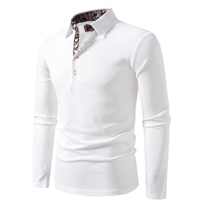 Plus Size Long Sleeve Polo Shirt