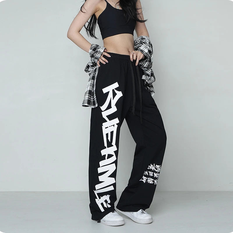 Hip Hop Style Printed Letters Pants