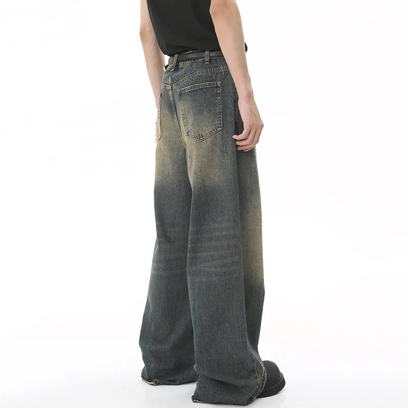 Men's Vintage Washed Wide Leg Jeans