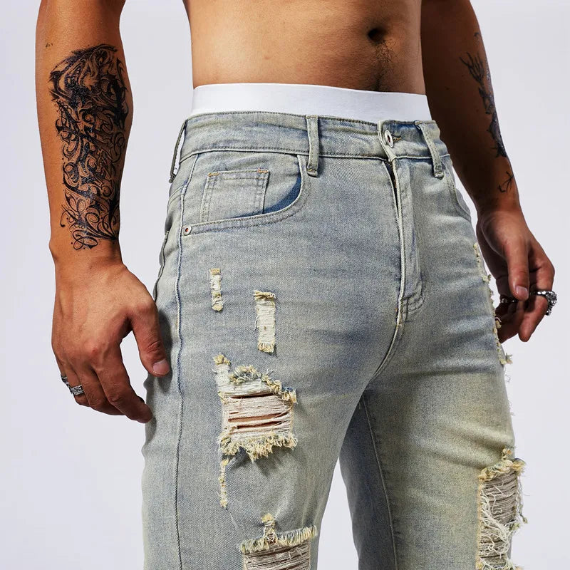 Ripped Denim Shorts