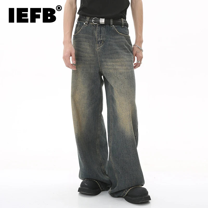 Men's Vintage Washed Wide Leg Jeans