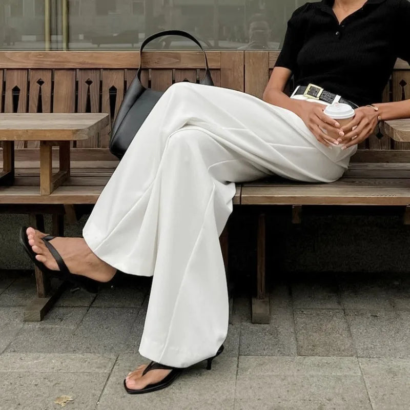 Chic White Wide Leg Pants