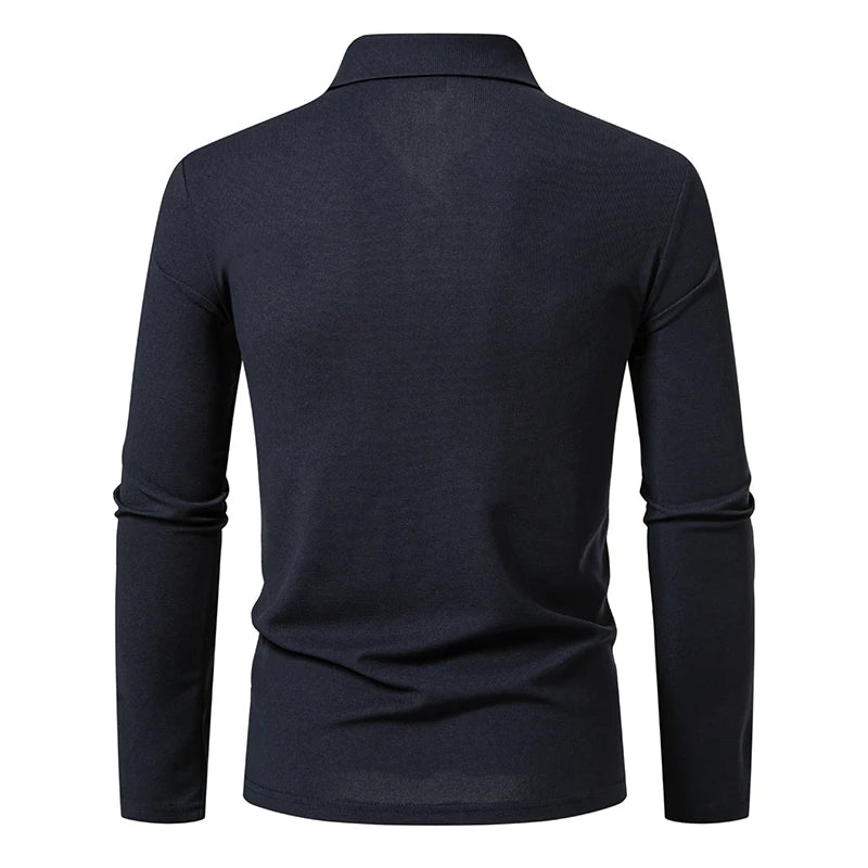 Plus Size Long Sleeve Polo Shirt