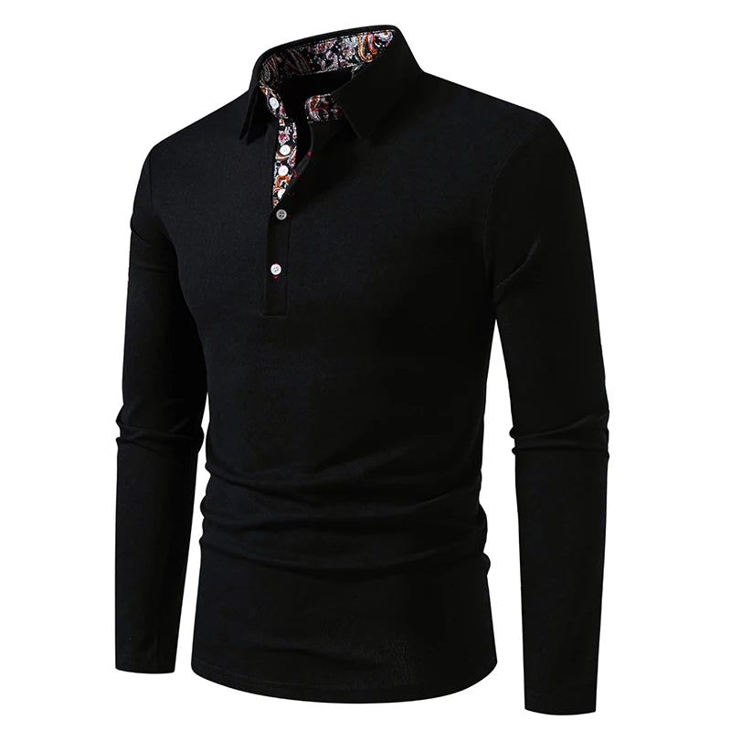 Plus Size Long Sleeve Polo Shirt