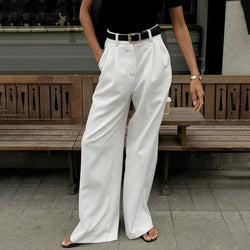 Chic White Wide Leg Pants